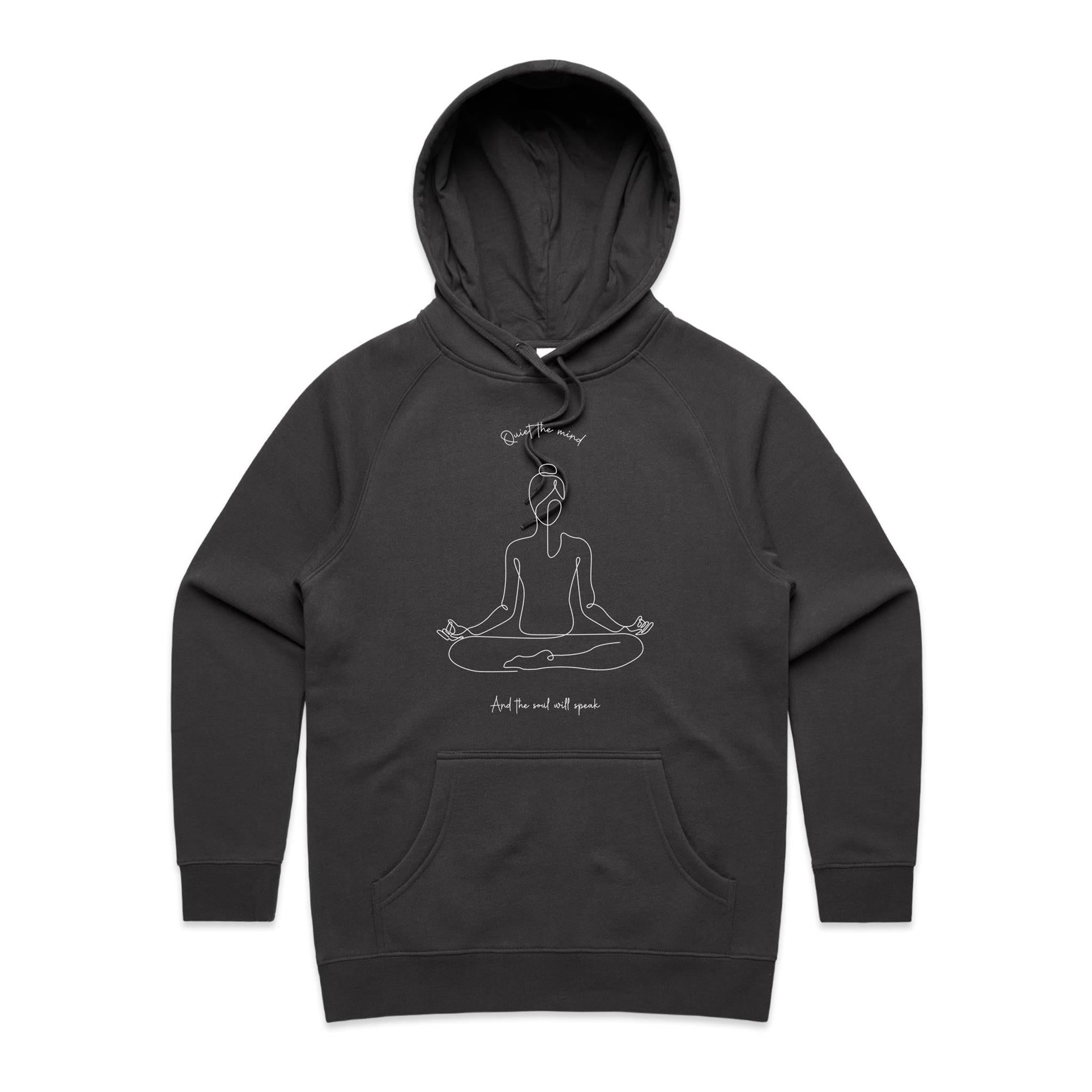 QUIET THE MIND Hoodie Front Print