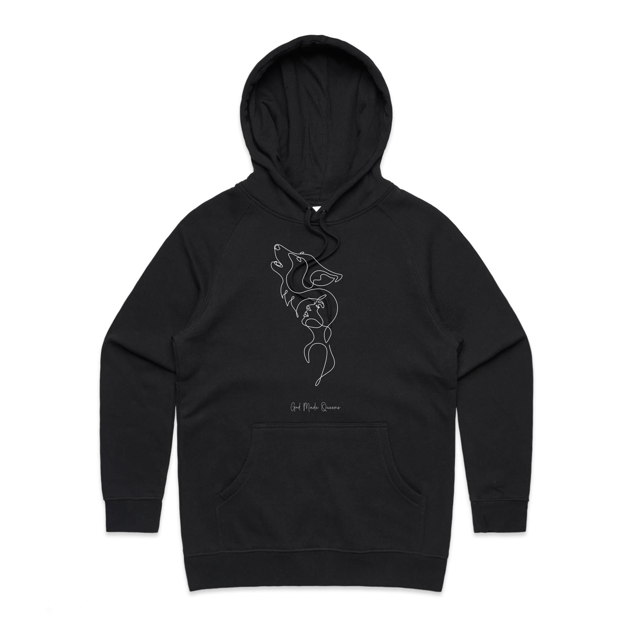 WOLF MOON Hoodie Front Print