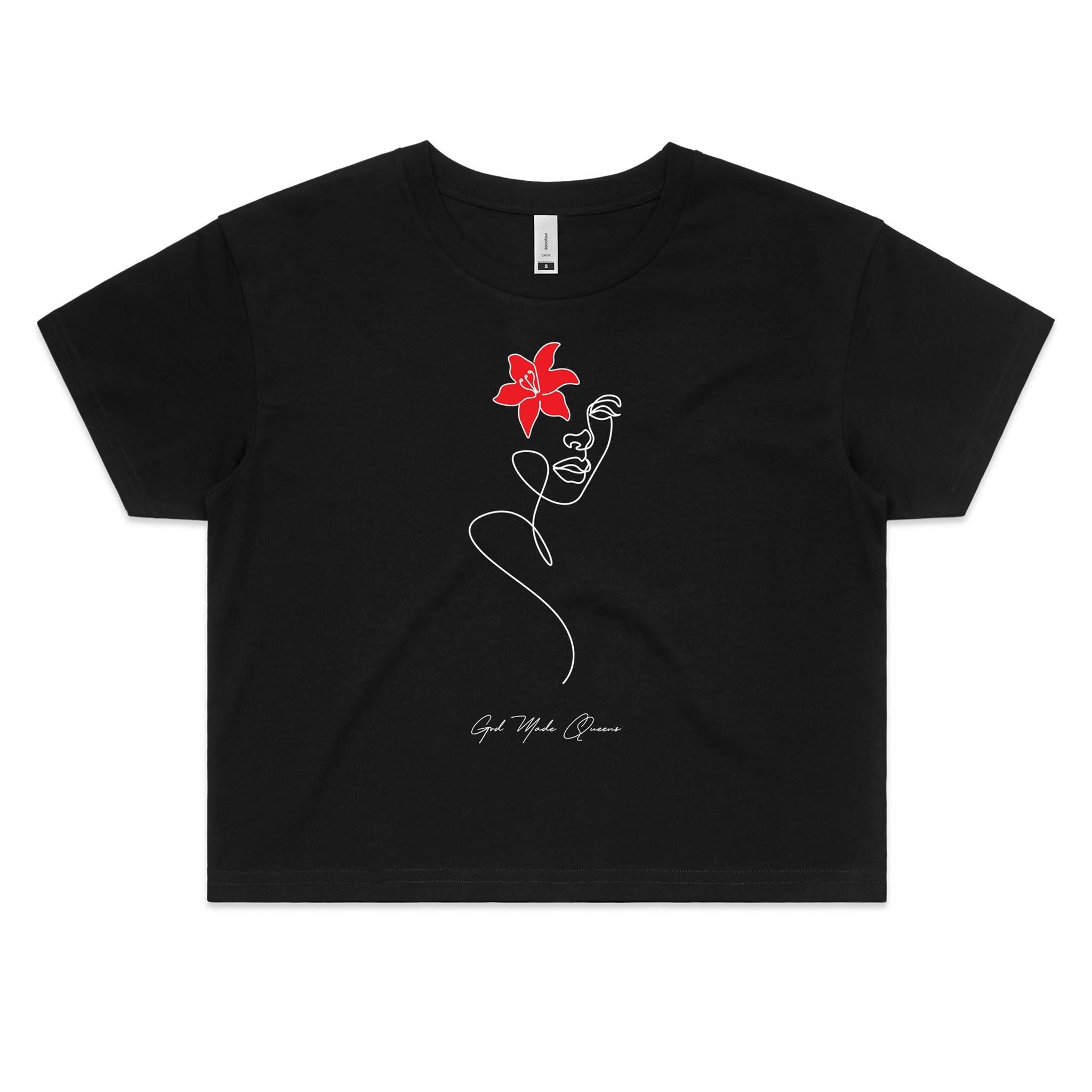 RED FLOWER Crop Front Print