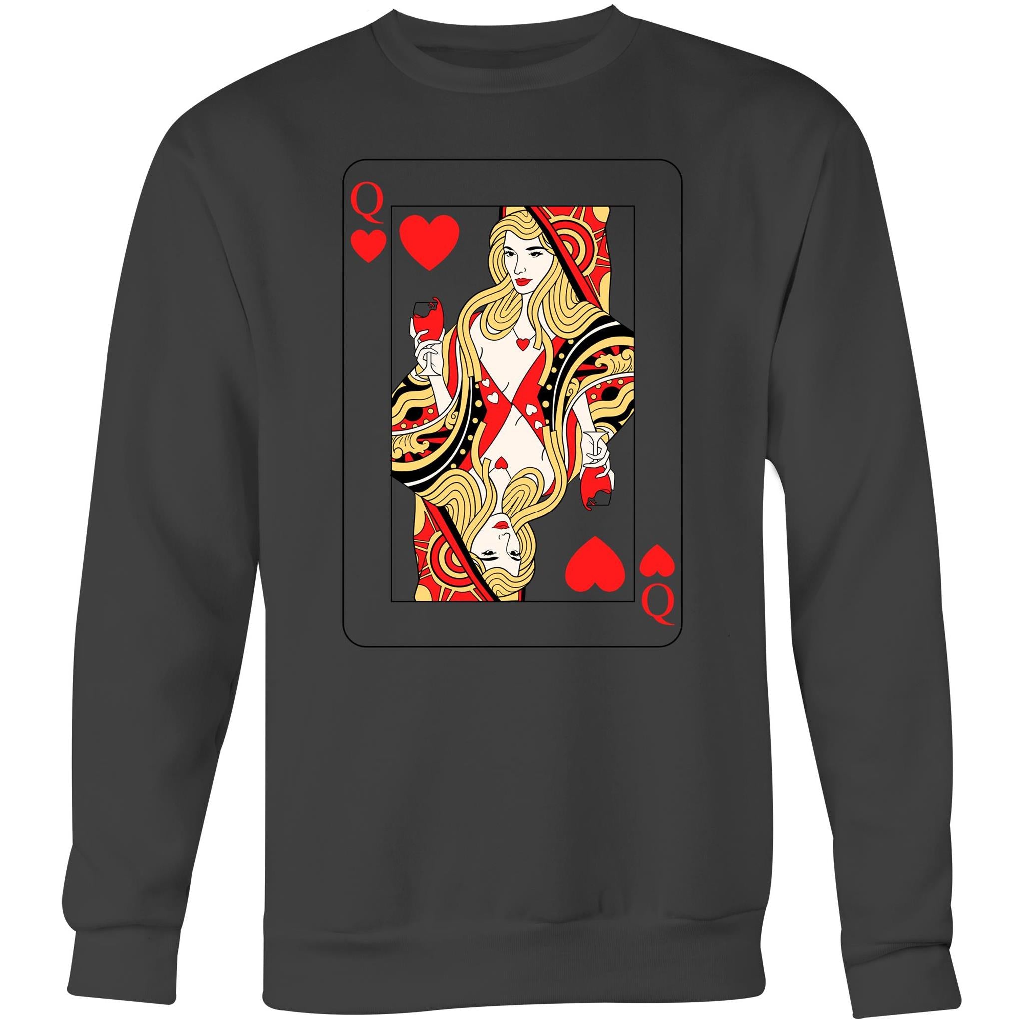 QUEEN OF HEARTS Sweatshirt Front Print