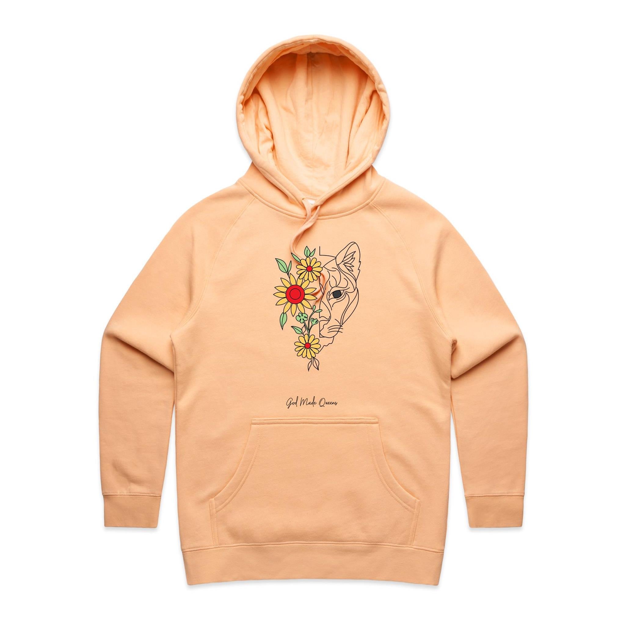 TIGER FLOWER Hoodie Front Print