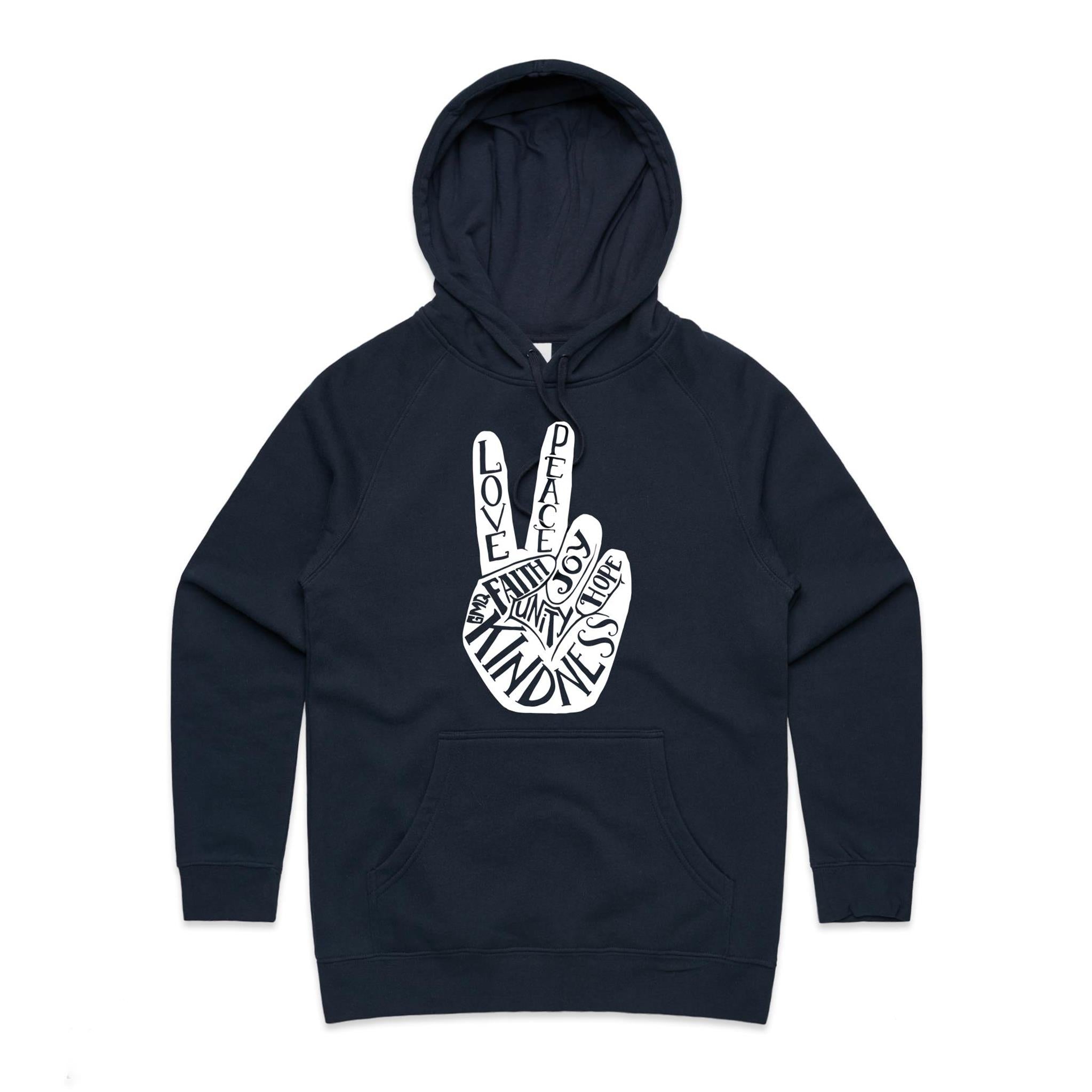 PEACE & LOVE Hoodie Front Print