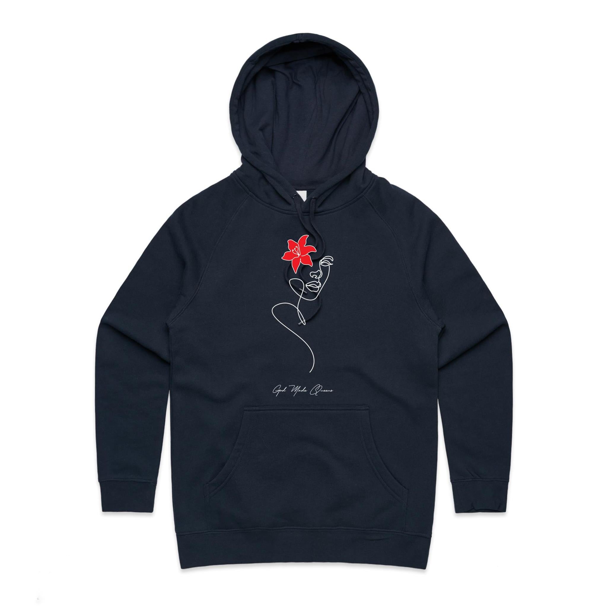 RED FLOWER Hoodie Front Print