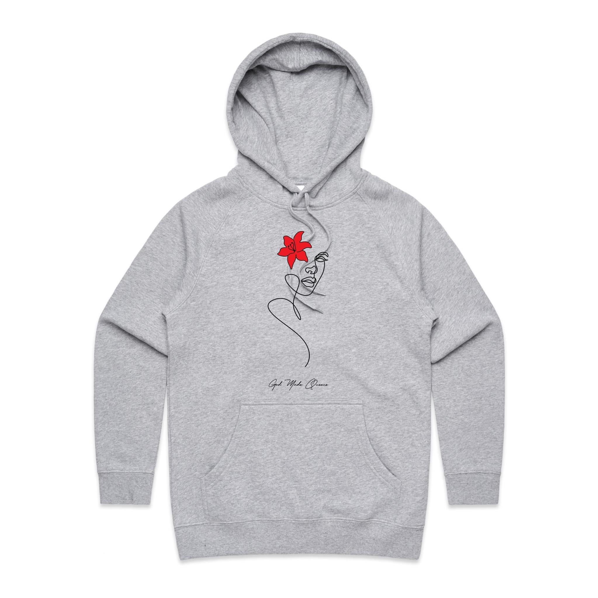 RED FLOWER Hoodie Front Print