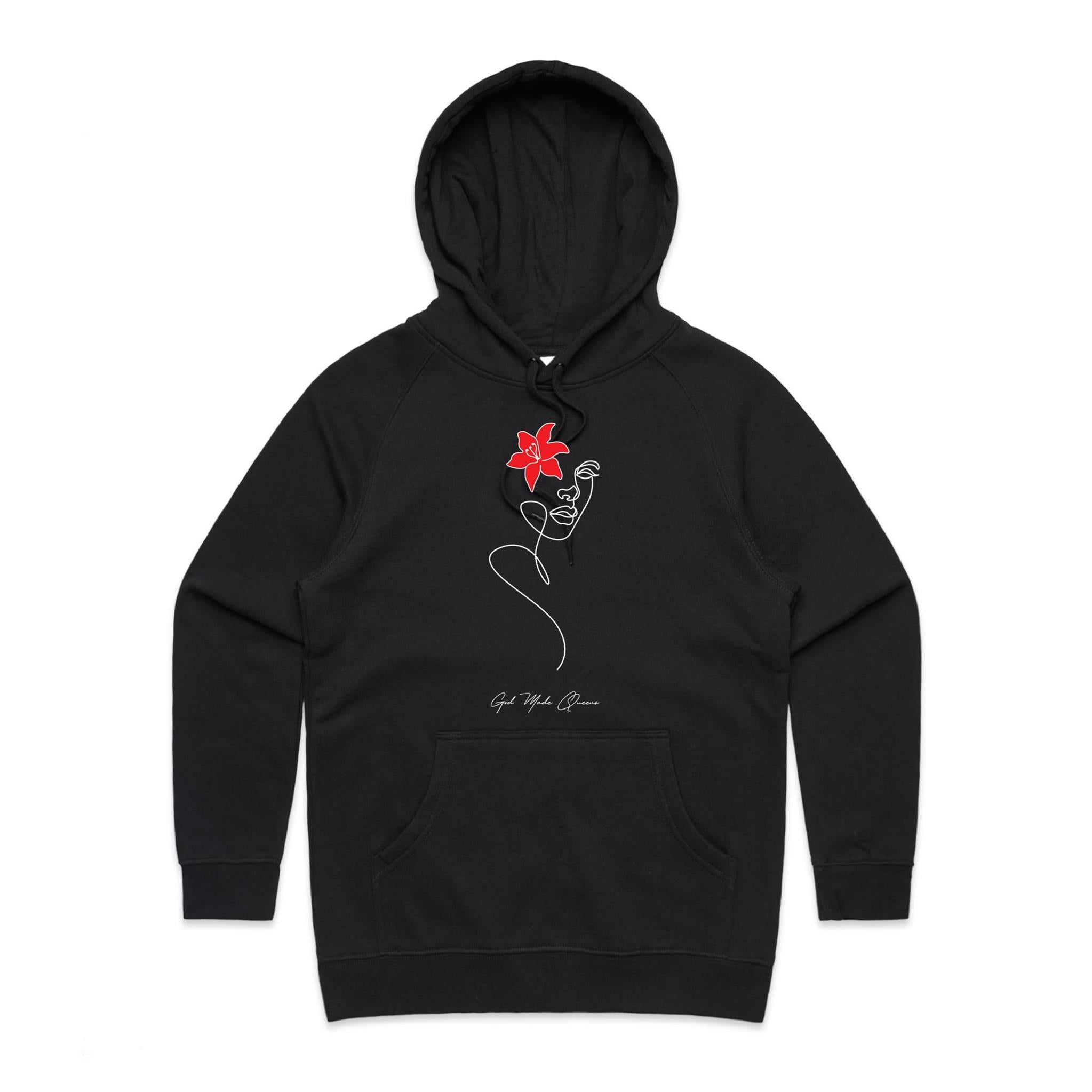 RED FLOWER Hoodie Front Print