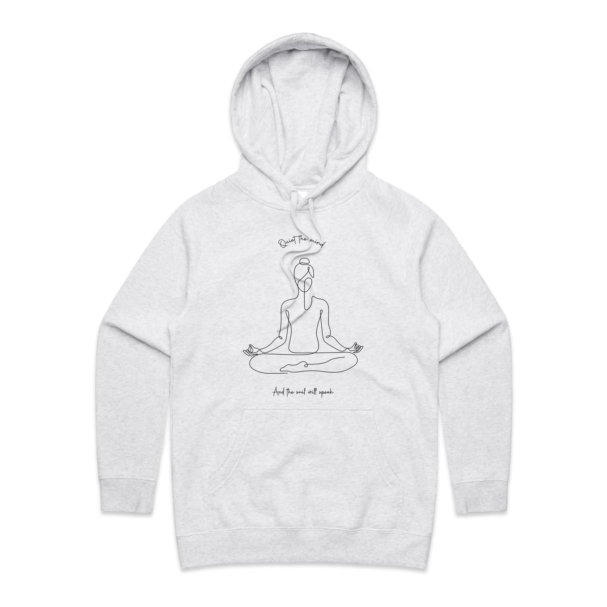 QUIET THE MIND Hoodie Front Print