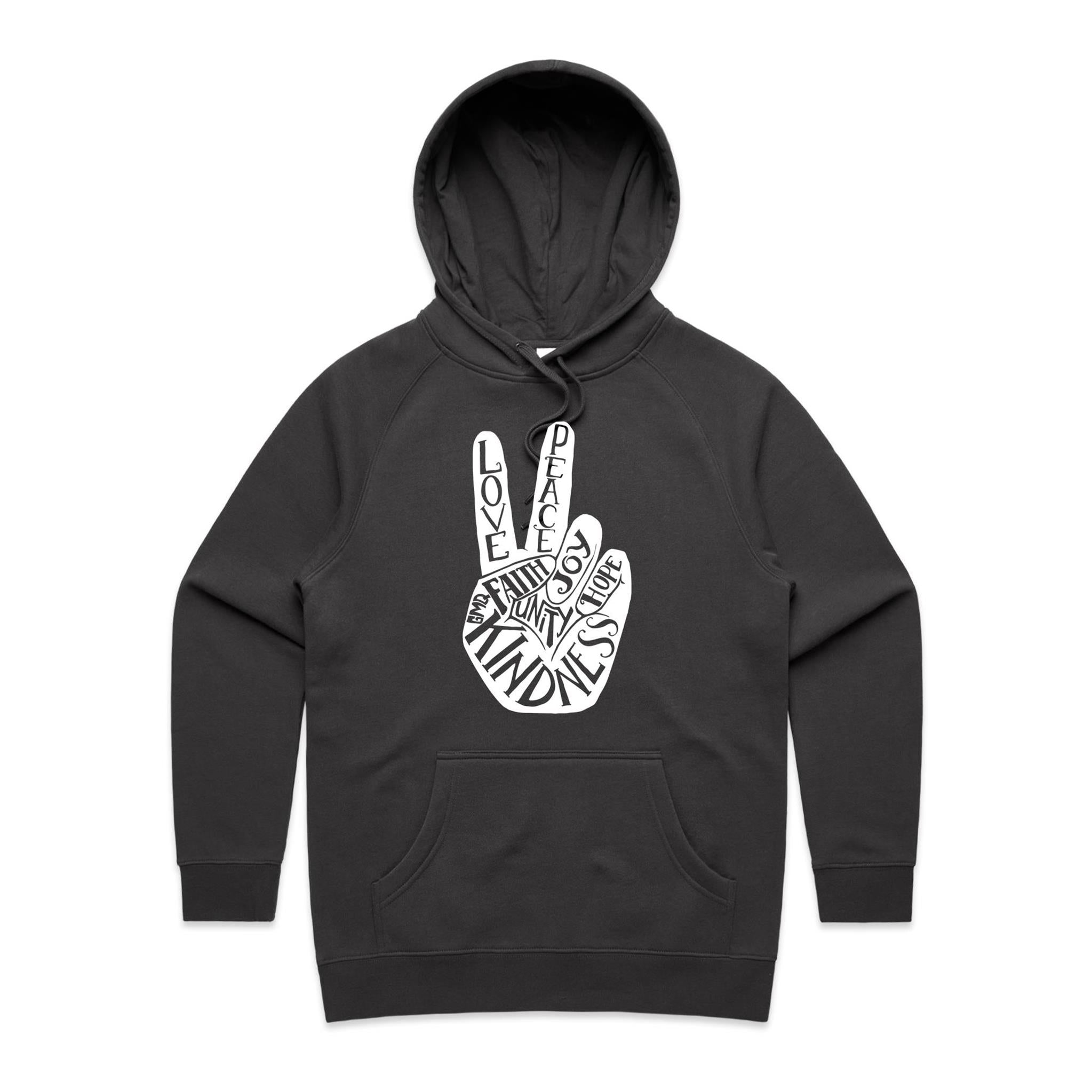 PEACE & LOVE Hoodie Front Print