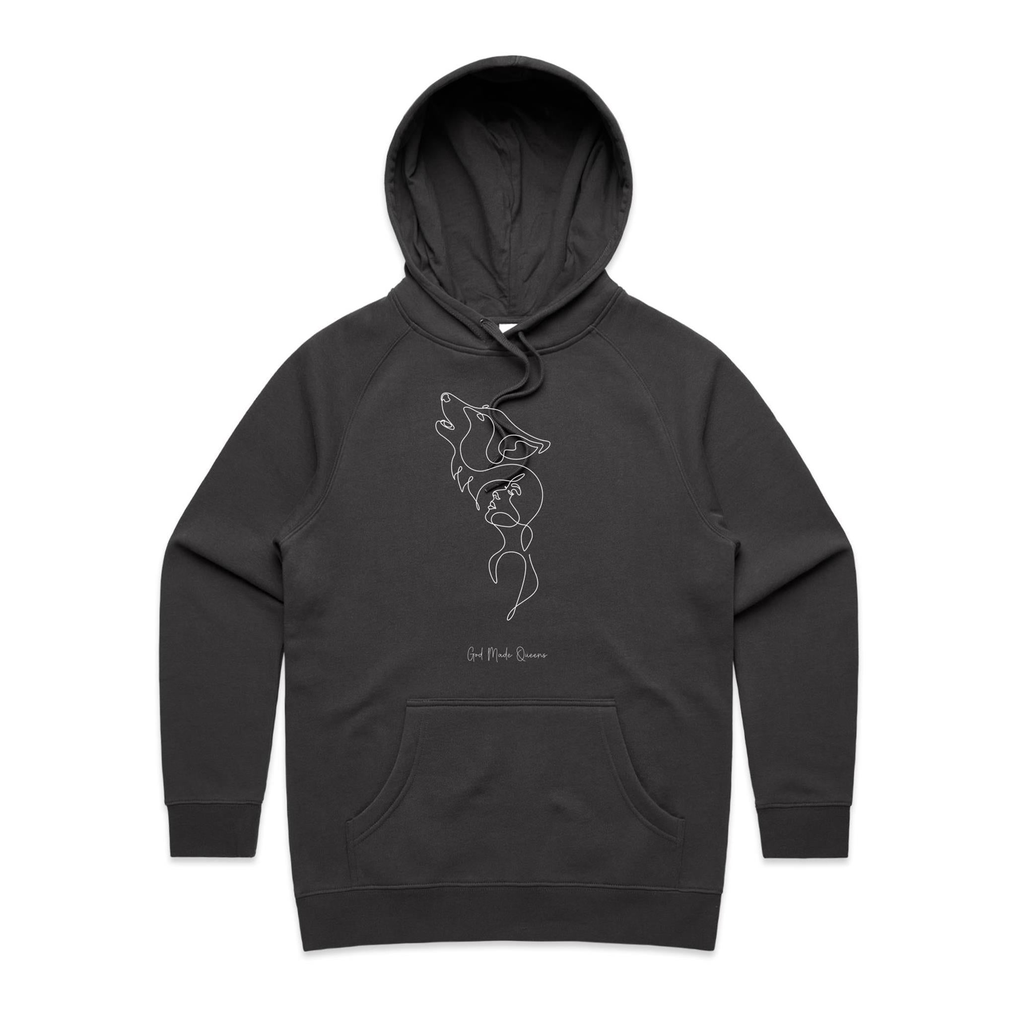 WOLF MOON Hoodie Front Print