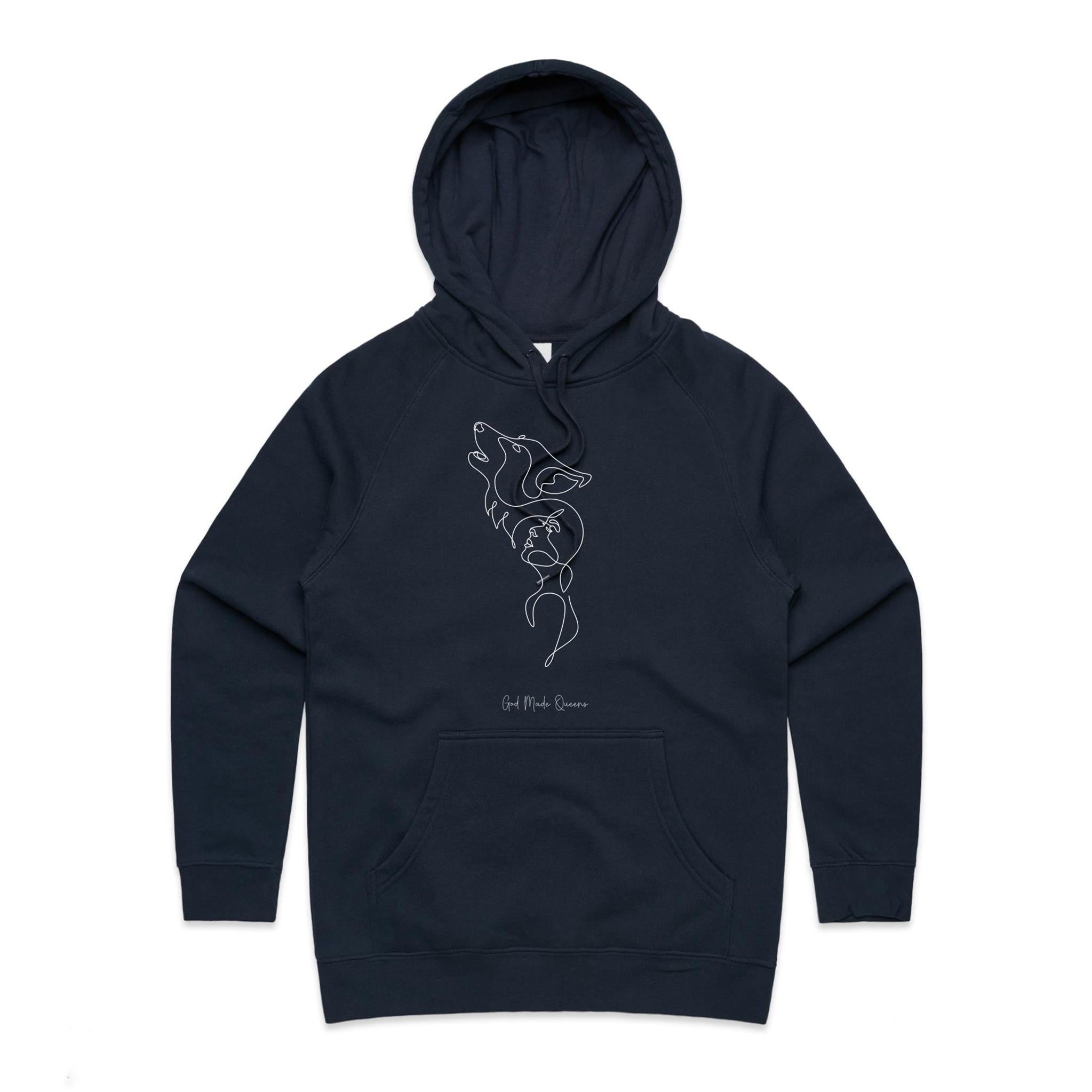 WOLF MOON Hoodie Front Print