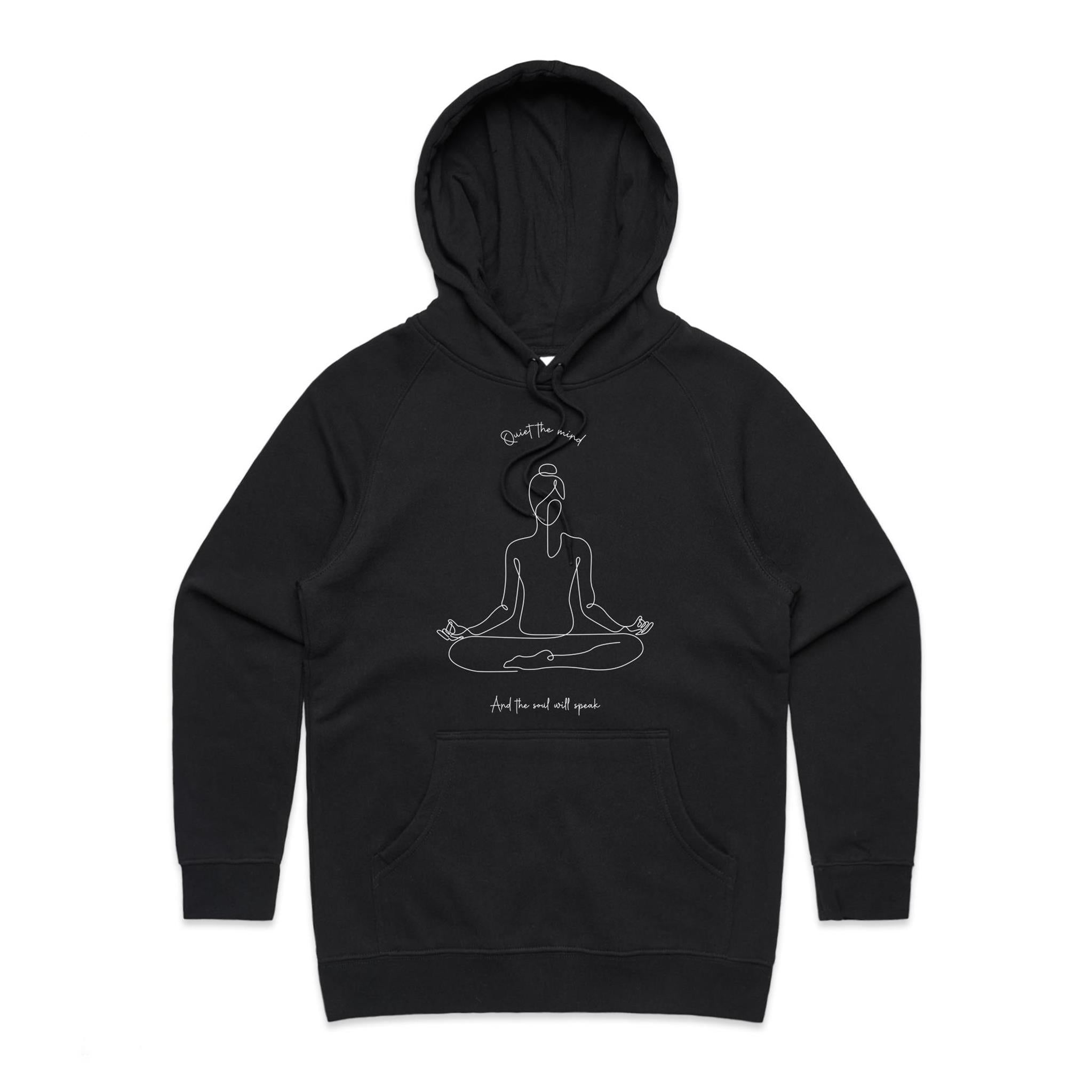 QUIET THE MIND Hoodie Front Print