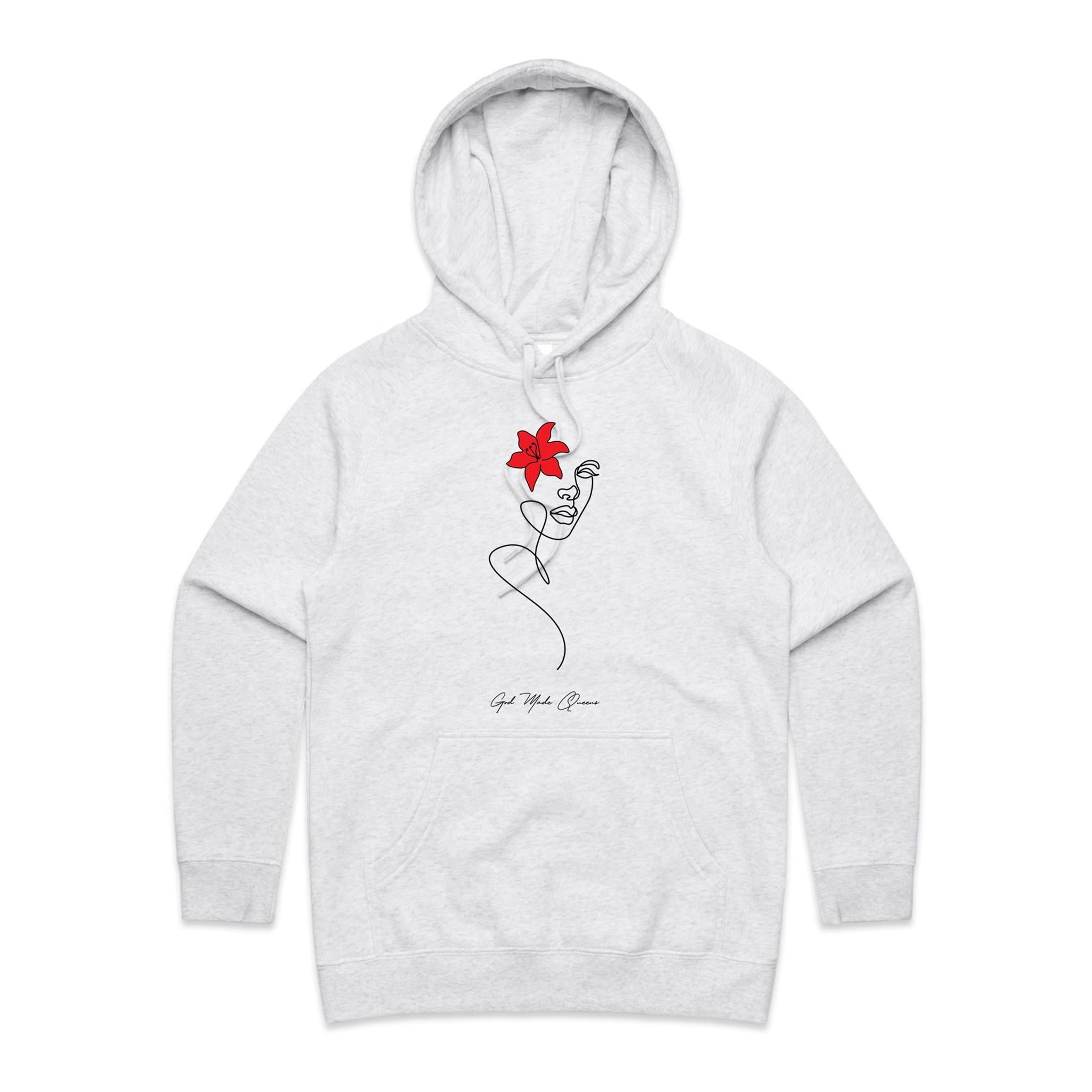 RED FLOWER Hoodie Front Print