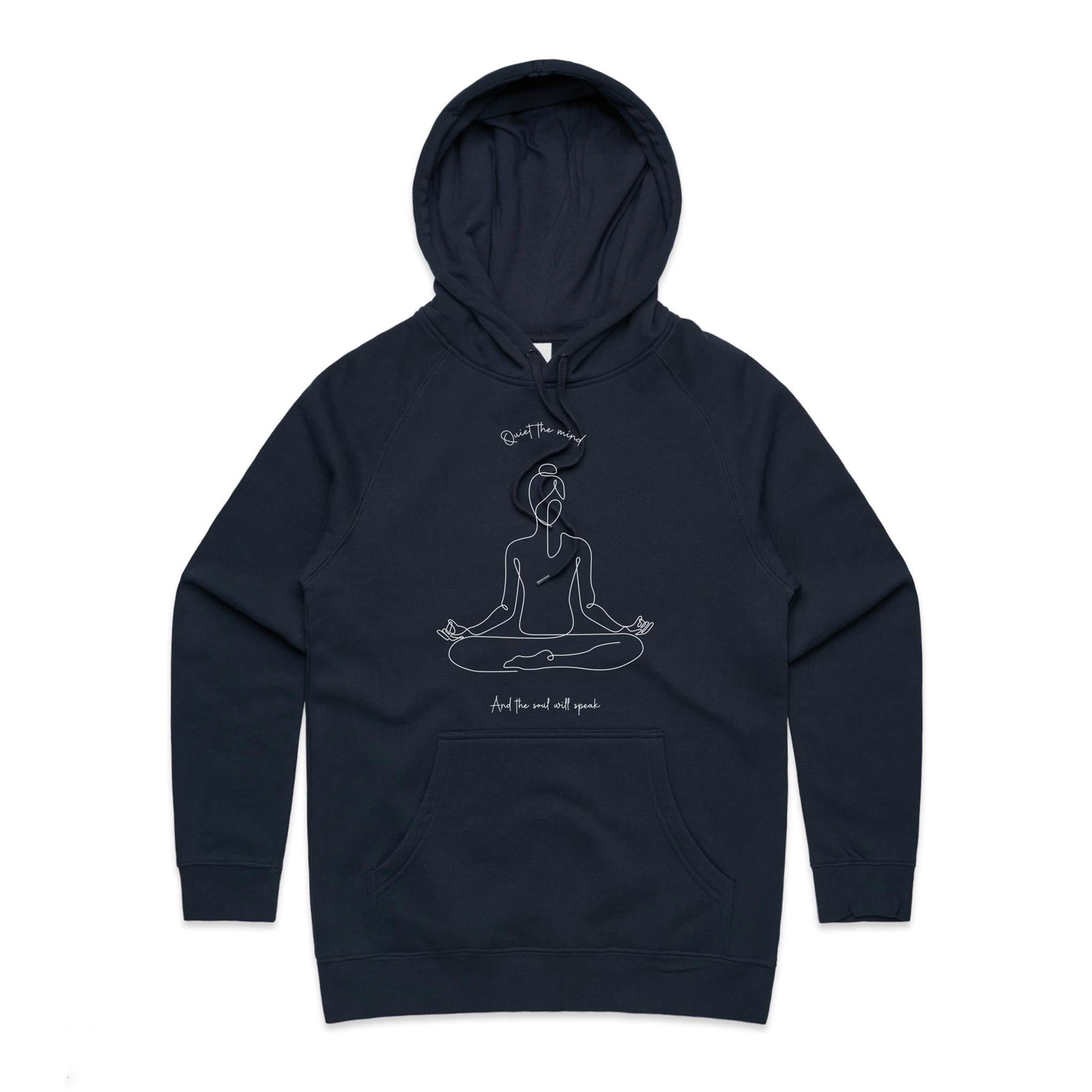 QUIET THE MIND Hoodie Front Print