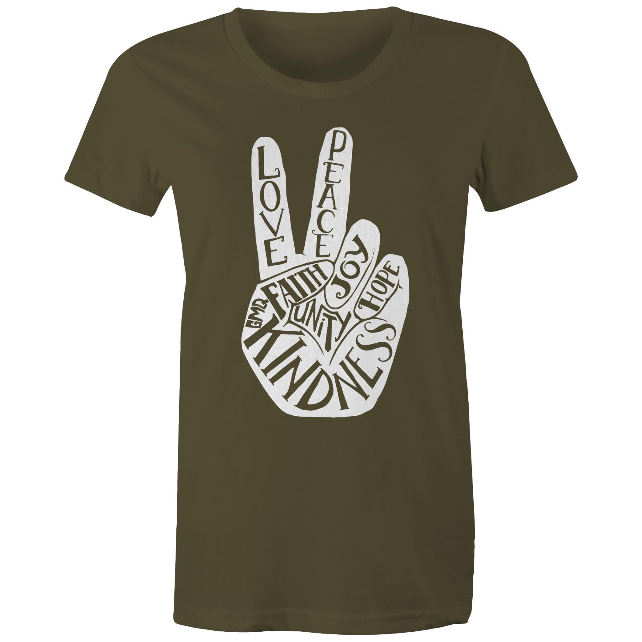 PEACE & LOVE T-Shirt Front Print